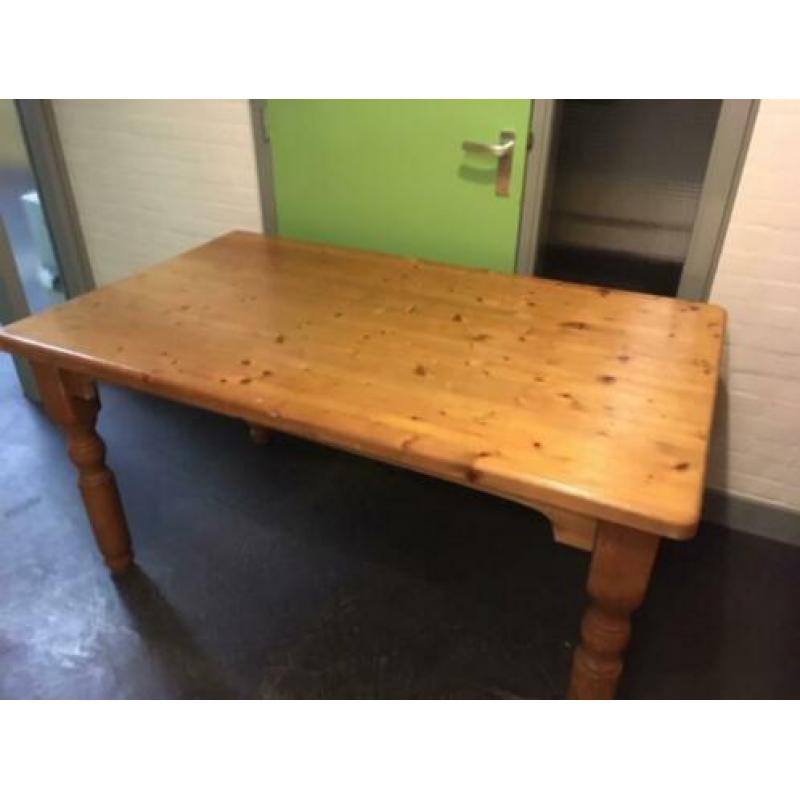 Massief grenen houten brocante eettafel 90x150 cm