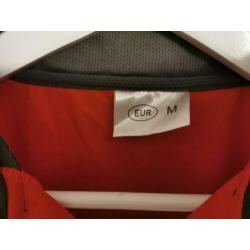 Roestbruin-Rood met grijs hardloopshirt met ritsje Medium