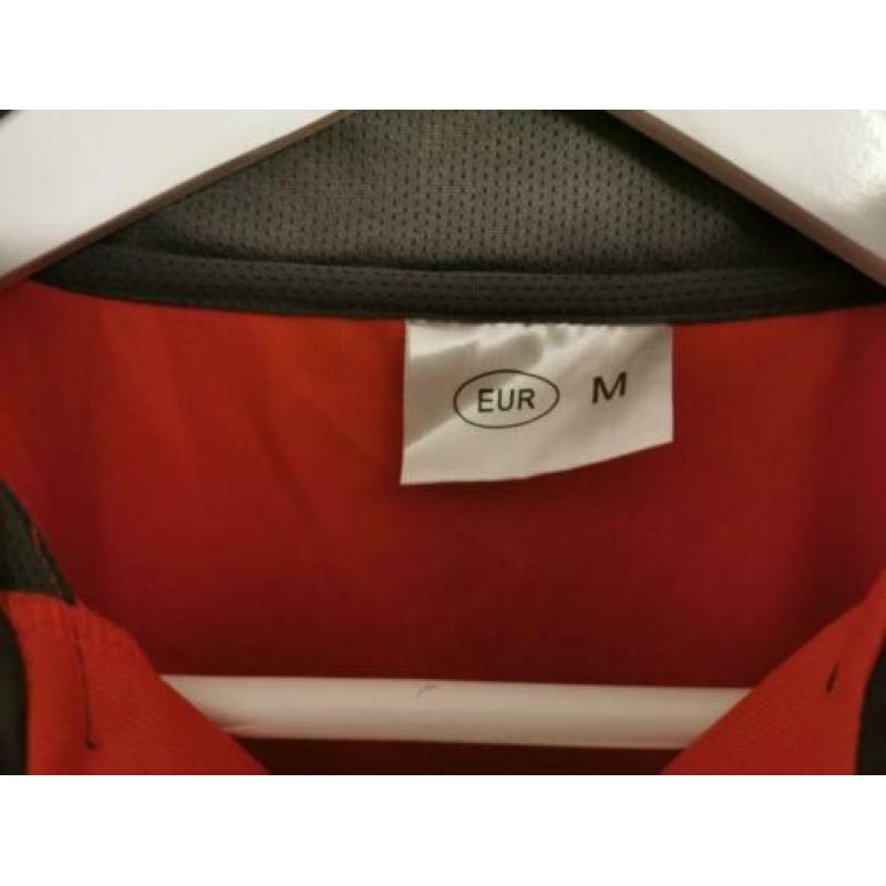 Roestbruin-Rood met grijs hardloopshirt met ritsje Medium