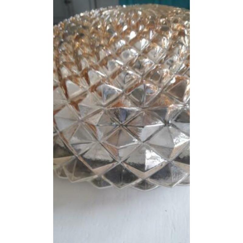 Glazen vintage plafondlamp Amber, retro plafoniere