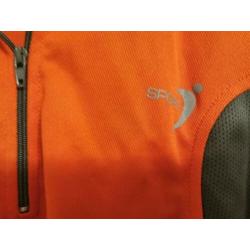 Roestbruin-Rood met grijs hardloopshirt met ritsje Medium