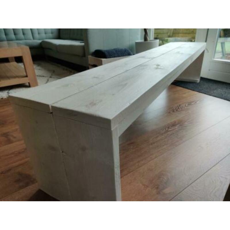 Steigerhouten eettafel bank