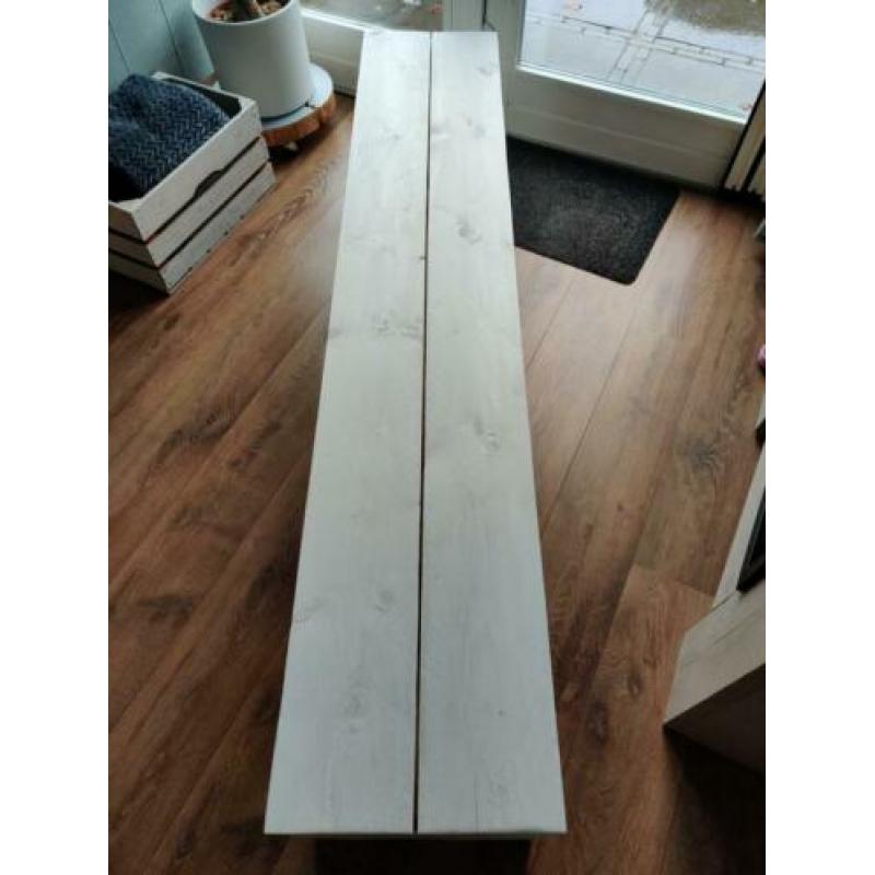 Steigerhouten eettafel bank