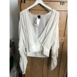 Pinko blouse mt 38 en 42 crème overslag wit nieuw