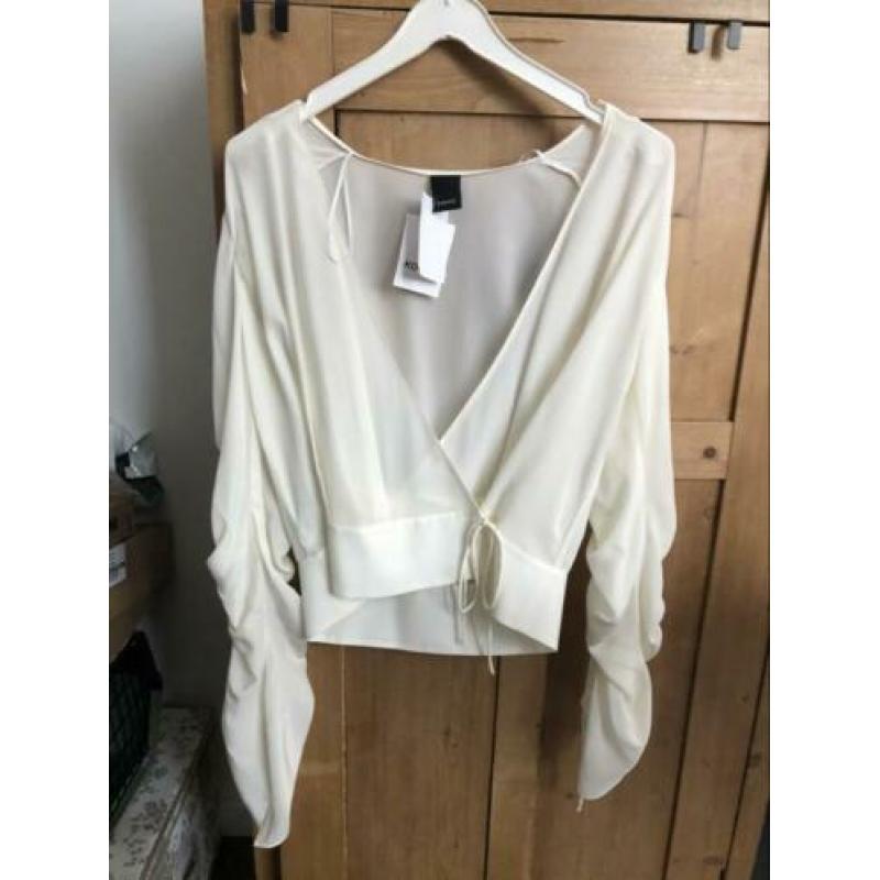 Pinko blouse mt 38 en 42 crème overslag wit nieuw