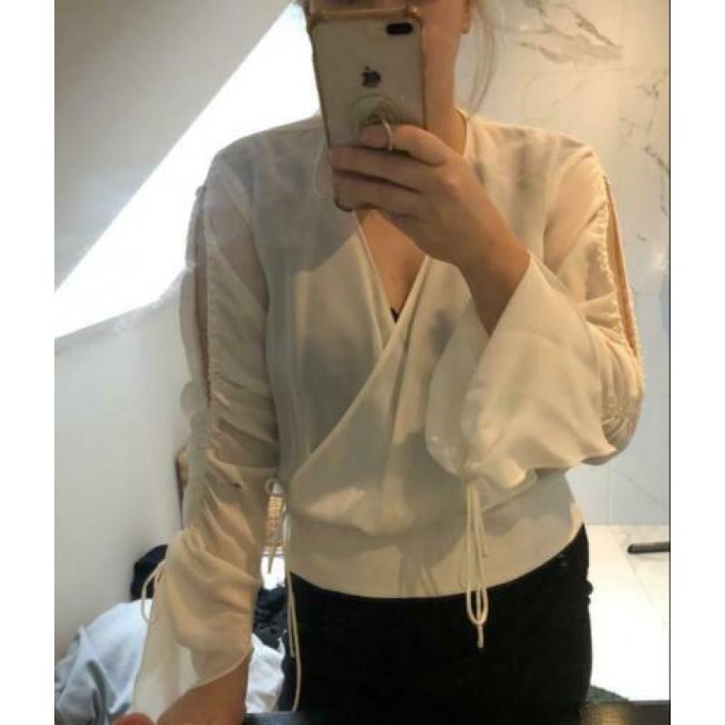 Pinko blouse mt 38 en 42 crème overslag wit nieuw