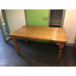 Massief grenen houten brocante eettafel 90x150 cm