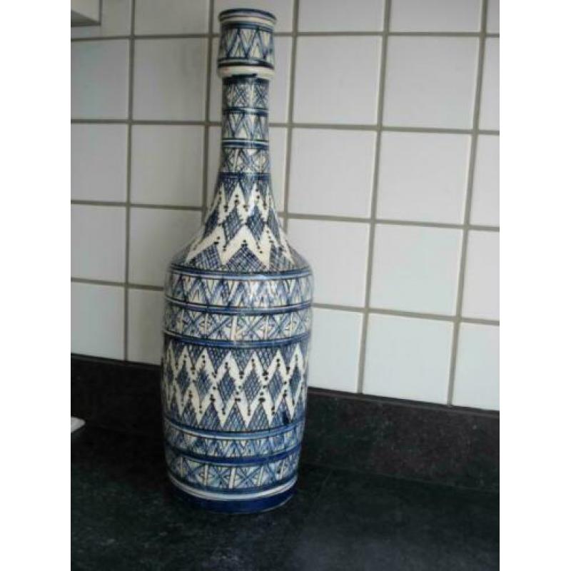 Marokko Flesvaas Decoratie Blauw Wit Interieur Vaas