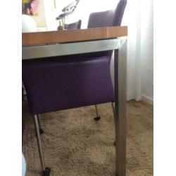 Lederen aubergine stoelen