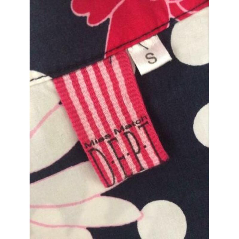 Leuk stippen JURK mt s - retro vintage blauw polkadot dots