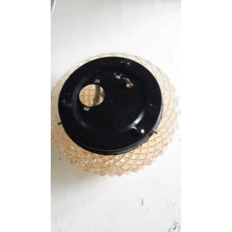 Glazen vintage plafondlamp Amber, retro plafoniere