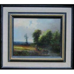 ==twee 19e eeuwse landschappen==gesigneerd met monogram==