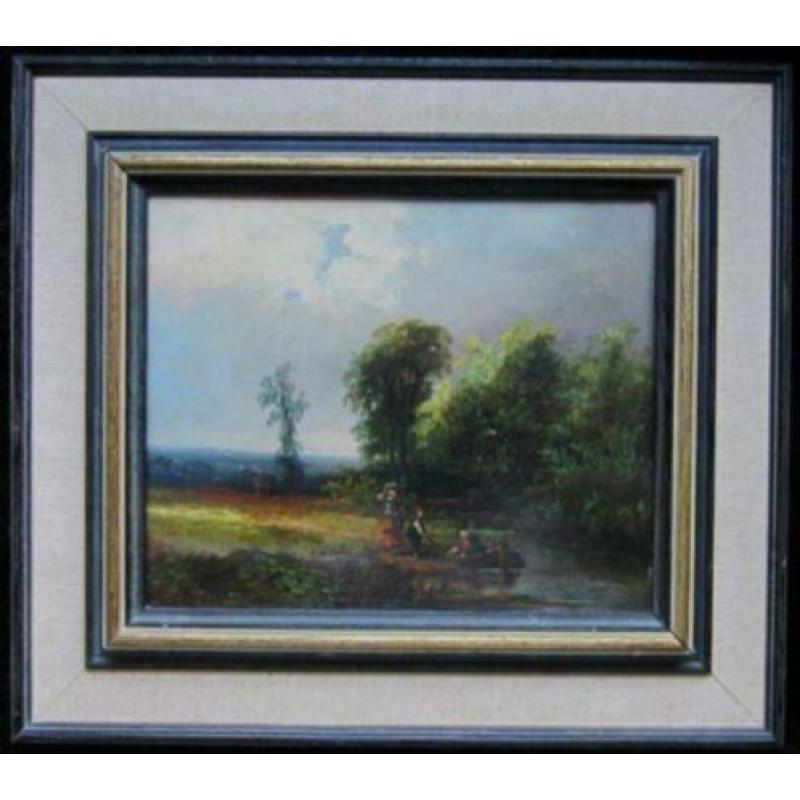 ==twee 19e eeuwse landschappen==gesigneerd met monogram==