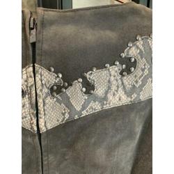GOOSECRAFT leren jurk S met franjes