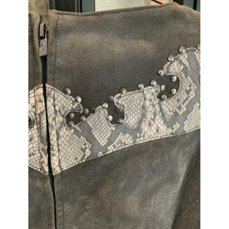 GOOSECRAFT leren jurk S met franjes