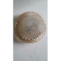 Glazen vintage plafondlamp Amber, retro plafoniere