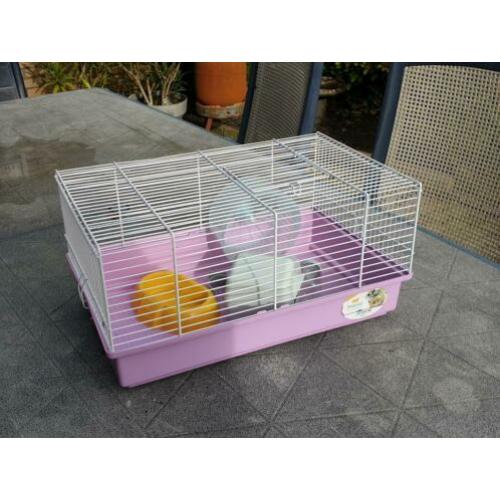 Hamsterkooi rose met wit zgan!!!!!!!!!!!!!!!!