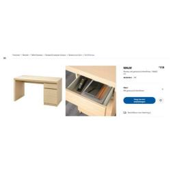 Malm Bureau - eikenfineer 140x65 cm
