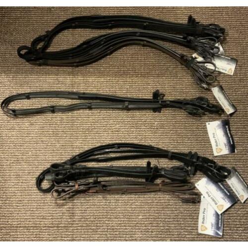 7 paar nieuwe teugels Rider Pro, pony/cob/full