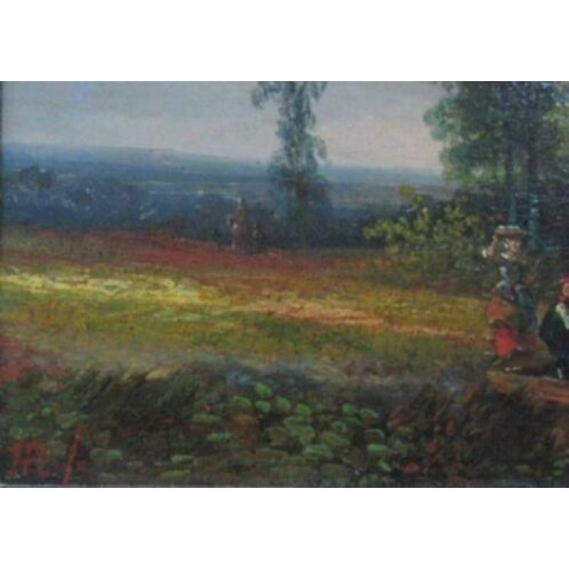 ==twee 19e eeuwse landschappen==gesigneerd met monogram==