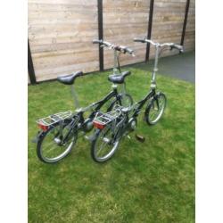 2 Gazelle vouwfietsen. Aluminium zilver/zwart. Nieuwstaat!!