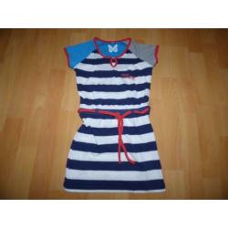 Blauw/wit gestreepte jurk van Chaos en Order, maat 110/116