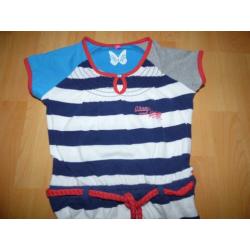 Blauw/wit gestreepte jurk van Chaos en Order, maat 110/116