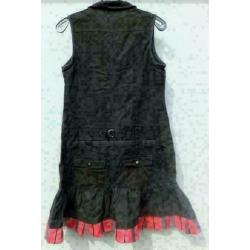 SPHERE zwart linnen tuniek met roes mt M