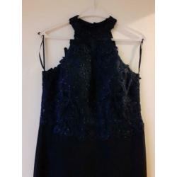 Mooie donkerblauwe galajurk maat 38 te koop