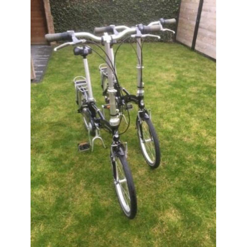 2 Gazelle vouwfietsen. Aluminium zilver/zwart. Nieuwstaat!!