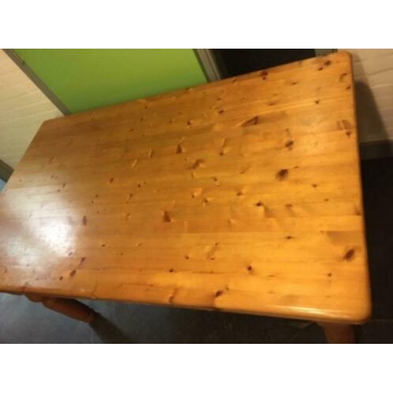Massief grenen houten brocante eettafel 90x150 cm