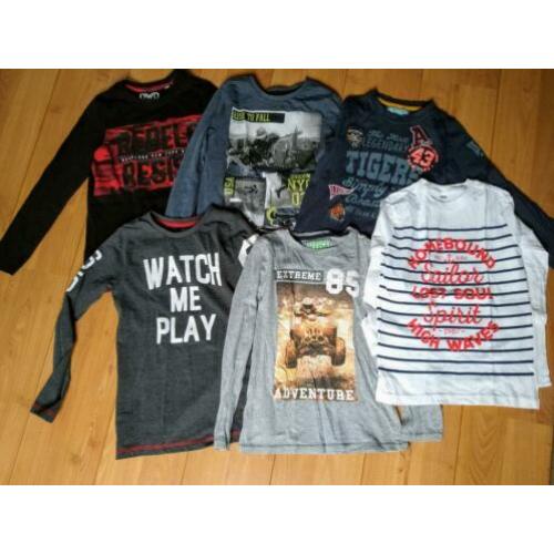 Pakket longsleeves maat 134/140