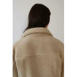 ACNE BEIGE MERLYN SHEARLING jas teddy coat maat S ecru nieuw