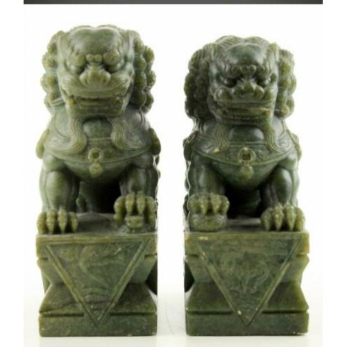 Circa 1950 Zeldzaam excellent antiek Chinese tempelleeuwen**