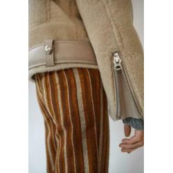 ACNE BEIGE MERLYN SHEARLING jas teddy coat maat S ecru nieuw