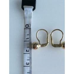 Nieuw 14 karaat goud oorbellen 6mm bol,oorhangers gouden