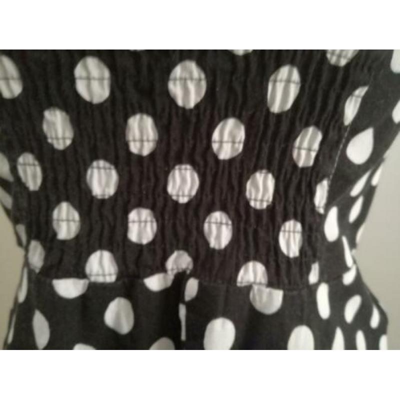 jurk,nopjes,feest,zwart,wit,schattig,vintage,fifties