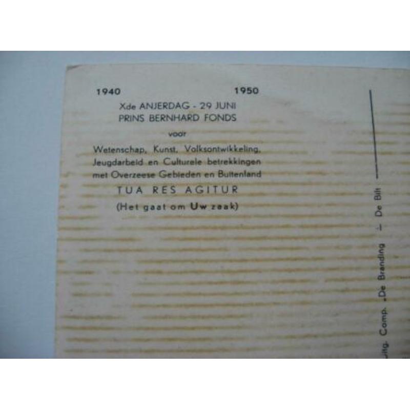 Ansichtkaart koningklijkhuis Anjerfonds 1940-1950