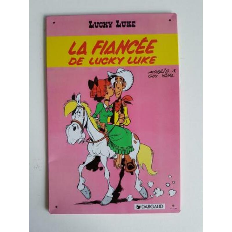 metalen bord Lucky Luke, la fiancée de Lucky Luke, 28 x 40