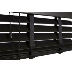 Houten jaloezie zwart 105x140. Nieuw