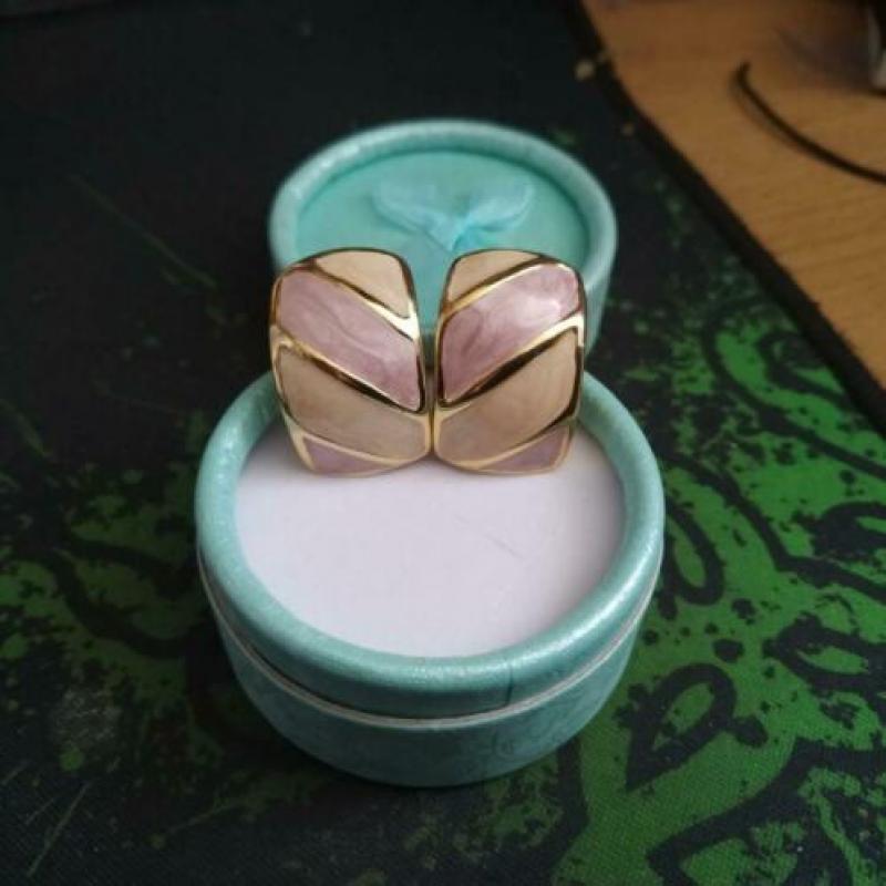 Mooie 18k goud verguld oorclip's