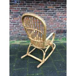 Rotan ROHE schommelstoel goede staat vintage ‘60 design