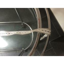 Vintage serveerwagen, (dranken) trolley met chroom en glas
