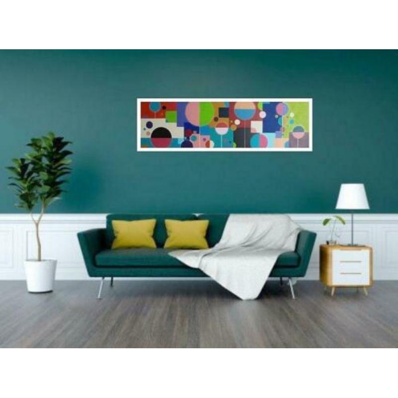 Uniek nieuw handgeschilderd schilderij /Vrolijk en kleurrijk