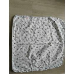 Babydekentje wit/zwart/taupe panda/koala 70 x 70 cm