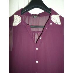 Paarse top Amisu maat S (valt als 38)