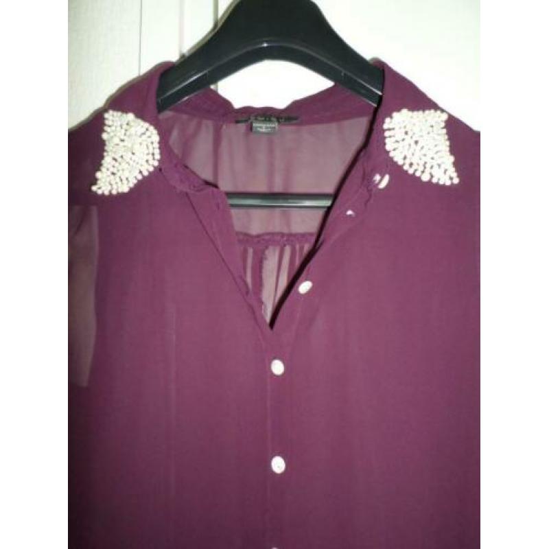 Paarse top Amisu maat S (valt als 38)