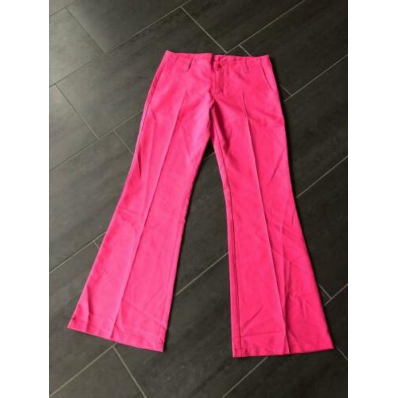 Broek pantalon roze maat m flared pijp Madonna