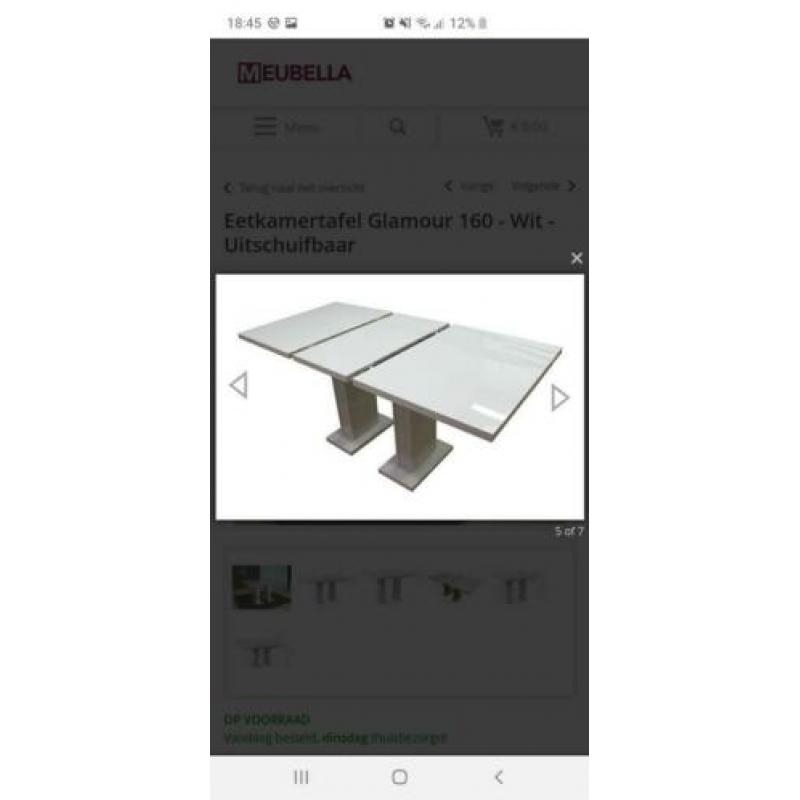 hoogglans witte eettafel