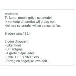 Eikenhouten salontafel